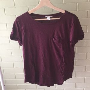 Maroon scoop neck tee